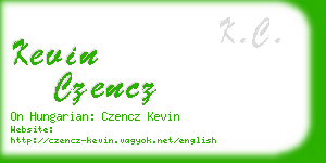 kevin czencz business card